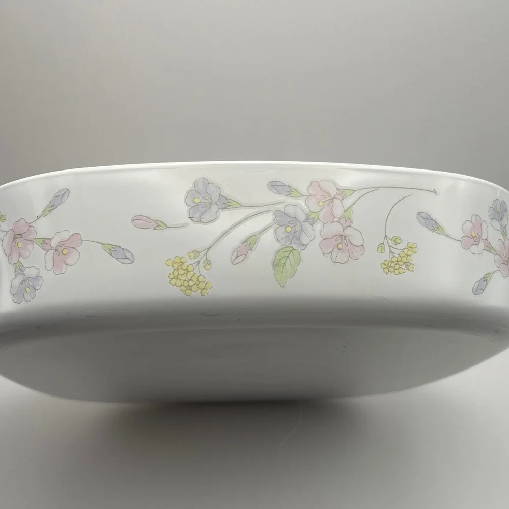 Vintage CorningWare Pastel Bouquet Square Baking Dish with Glass Lid See‎ NOTE